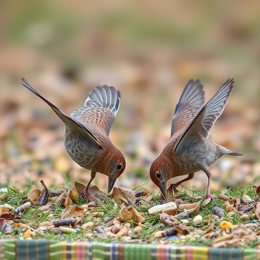 Dunnocks feeding on scattered seed mix
