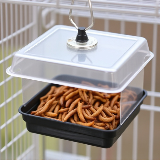 Durable cage feeder holding mealworms