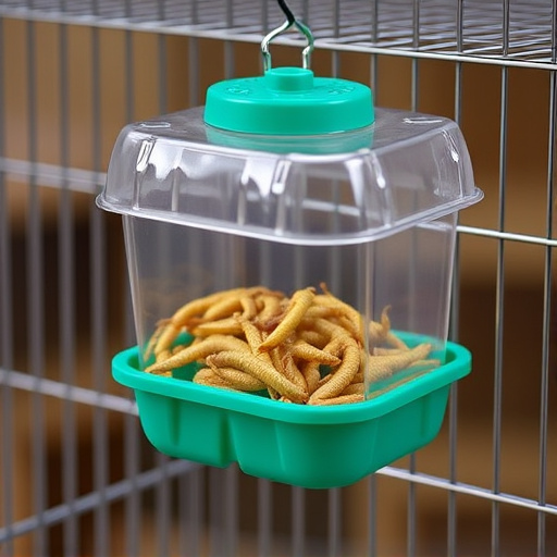 Durable cage feeder holding mealworms