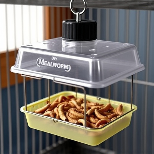 Durable cage feeder holding mealworms