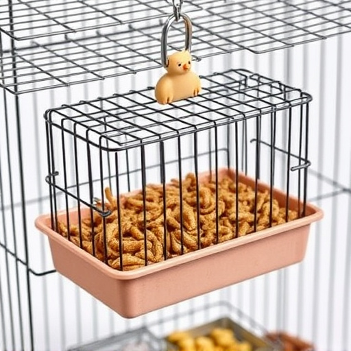 Durable cage feeder holding mealworms