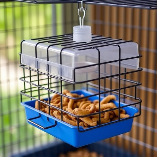 Durable cage feeder holding mealworms