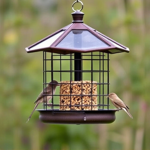 Elevated bird feeder with rat guard