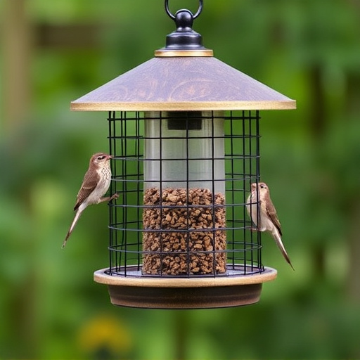 Elevated bird feeder with rat guard