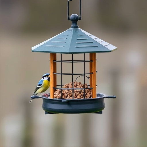 Elevated bird feeder with rat guard