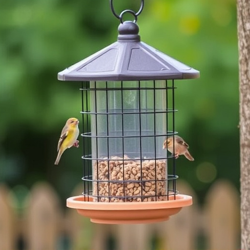 Elevated bird feeder with rat guard