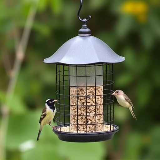 Elevated bird feeder with rat guard
