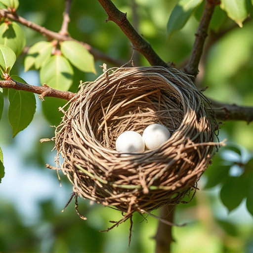 Empty bird nest in late summer