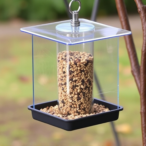 Enclosed seed feeder with drip tray