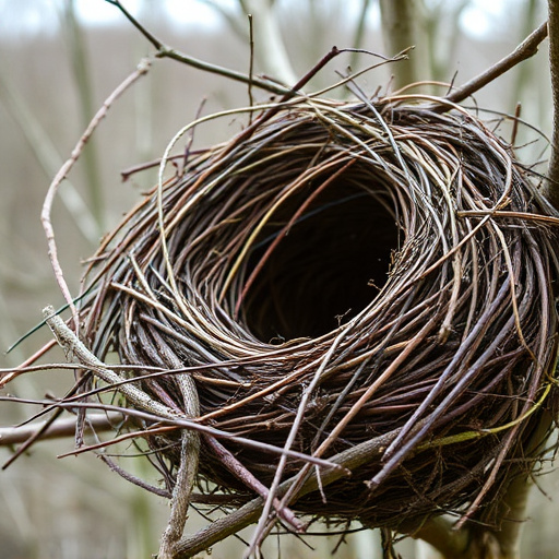 Fallen twigs from disused bird nest