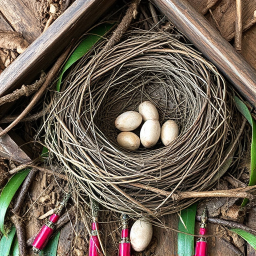 Fallen twigs from disused bird nest