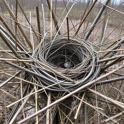 Fallen twigs from disused bird nest