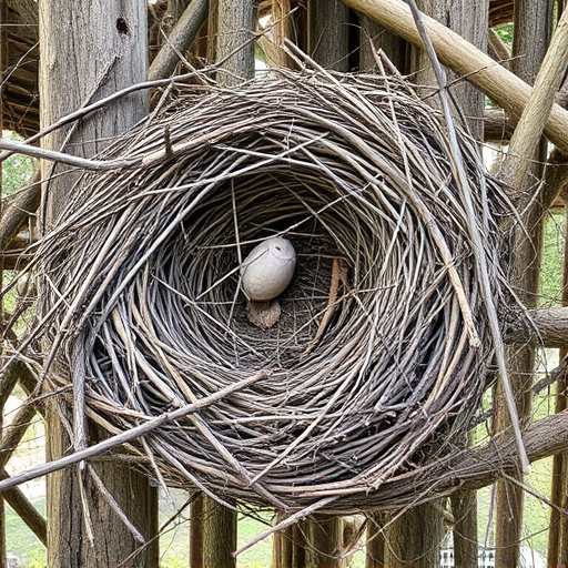 Fallen twigs from disused bird nest