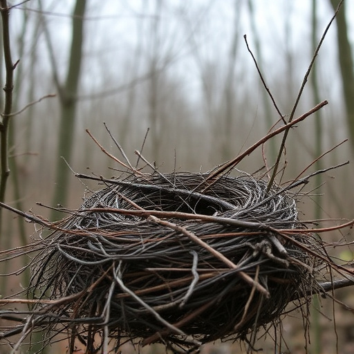 Fallen twigs from disused bird nest