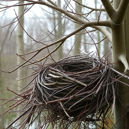 Fallen twigs from disused bird nest