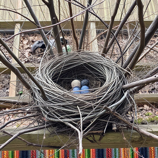 Fallen twigs from disused bird nest