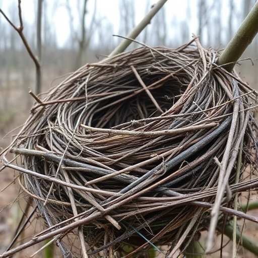 Fallen twigs from disused bird nest