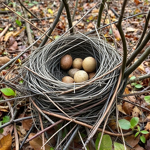Fallen twigs from disused bird nest