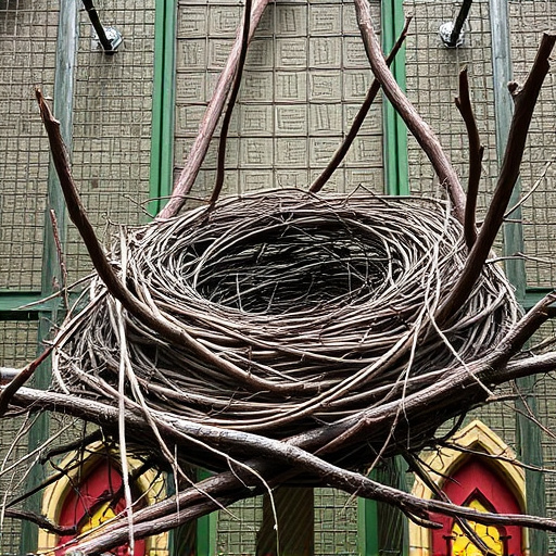 Fallen twigs from disused bird nest