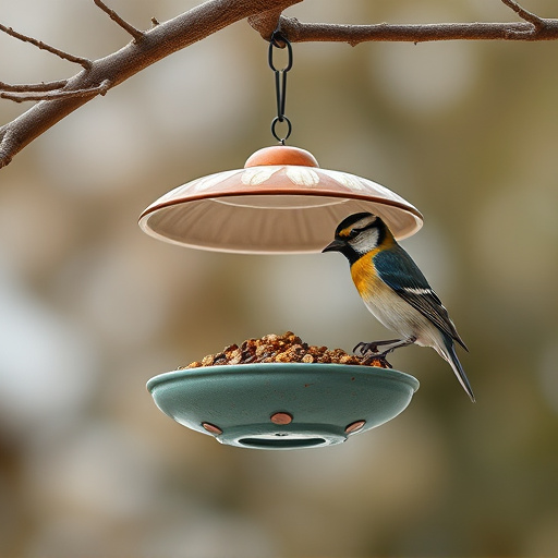 Fat ball bird feeder hanging from branch