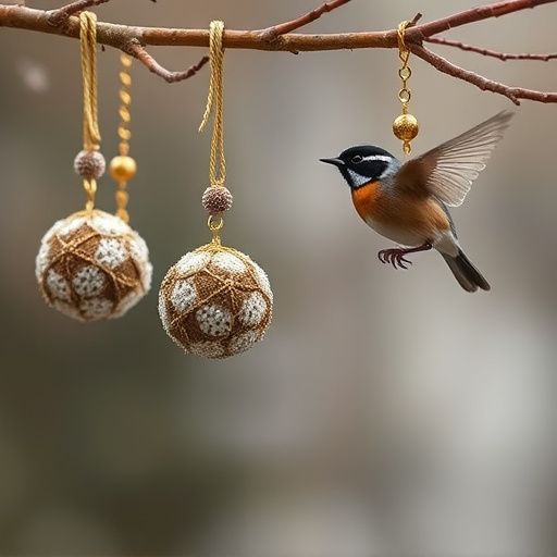 Fat balls hanging near robin perch