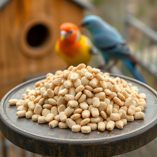 Fat pellets placed on bird table