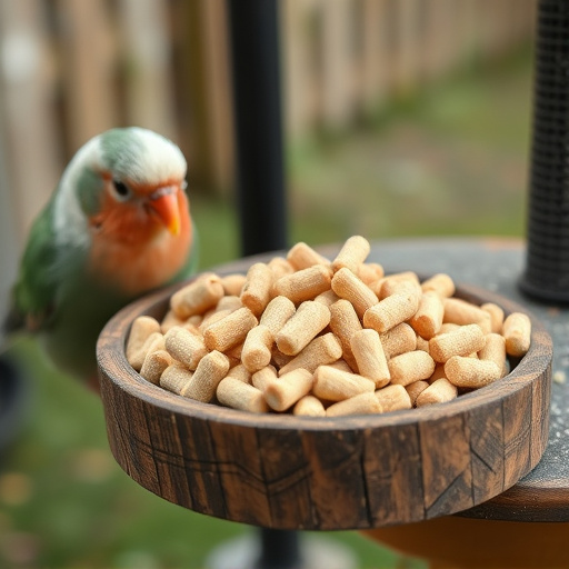 Fat pellets placed on bird table