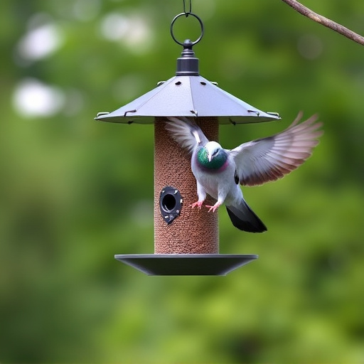Feeder design deterring pigeons effectively