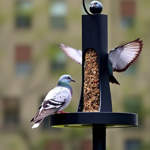 Feeder design deterring pigeons effectively