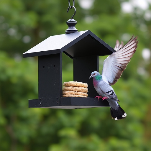 Feeder design deterring pigeons effectively