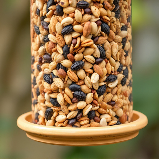 Feeder filled with mixed seeds and nuts
