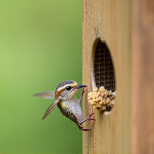 Feeding soft mealworms to fledgling