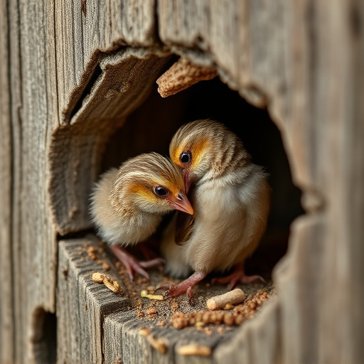 Feeding soft mealworms to fledgling