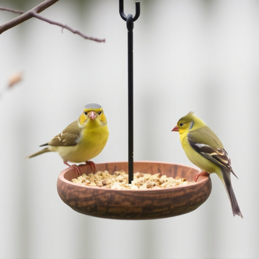 Feeding station designed for tiny birds