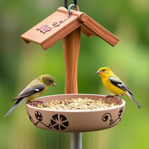 Feeding station designed for tiny birds