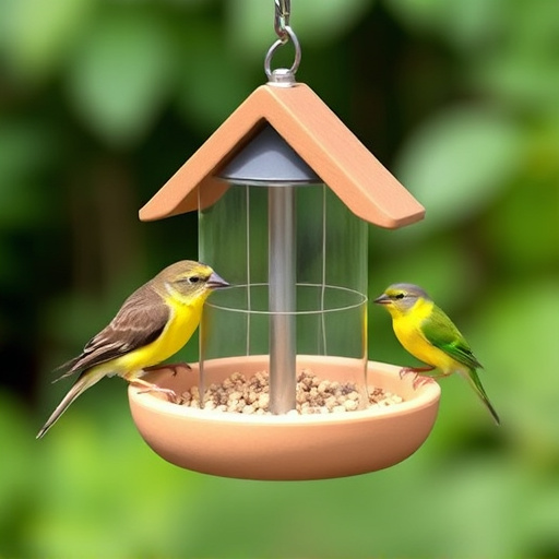 Feeding station designed for tiny birds