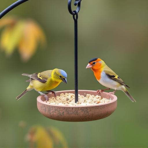 Feeding station designed for tiny birds