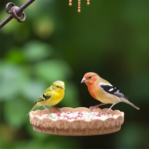 Feeding station designed for tiny birds