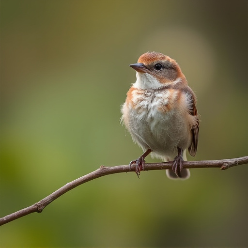 Fledgling bird perched, awaiting food