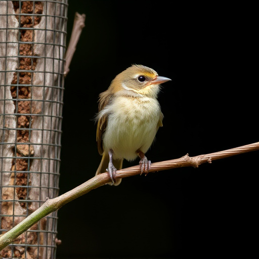 Fledgling bird perched, awaiting food