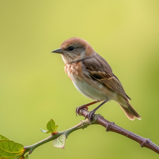 Fledgling bird perched, awaiting food