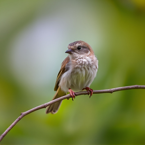 Fledgling bird perched, awaiting food