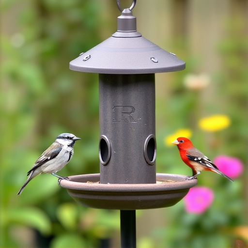 Garden bird feeding station with perches