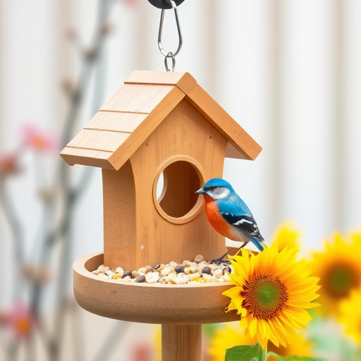 Garden bird table with sunflower seeds
