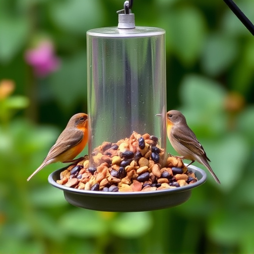 Garden feeder filled with robin-friendly mix