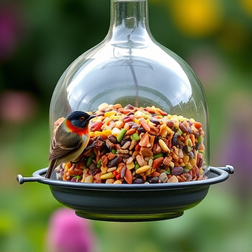 Garden feeder filled with robin-friendly mix