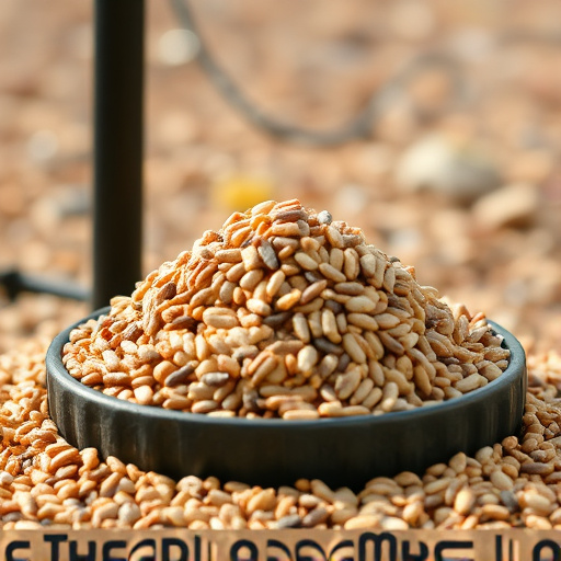 Ground feeder with mixed birdseed pile