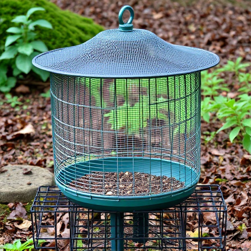 Ground feeder with protective mesh cover