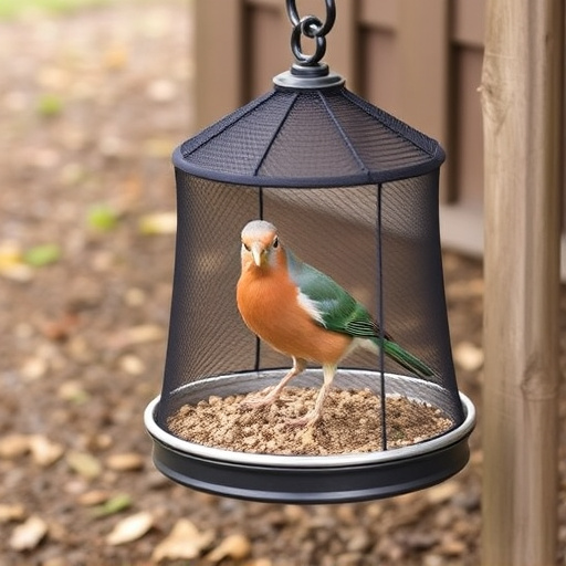 Ground feeder with protective mesh cover