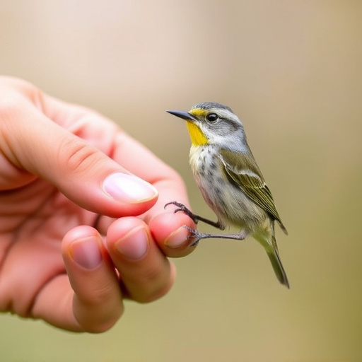 Hand feeding small wild bird UK